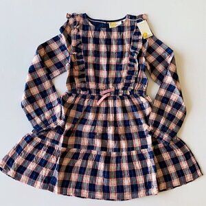 NWT Mini Boden Frill Tiered Long-sleeve Girl Dress 9-10 Years